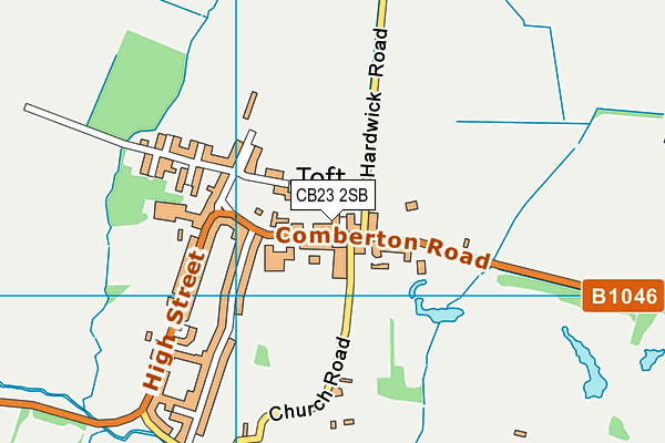 CB23 2SB map - OS VectorMap District (Ordnance Survey)