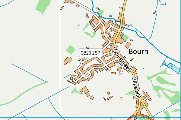 Bourn CofE Primary Academy map (CB23 2SP) - OS VectorMap District (Ordnance Survey)