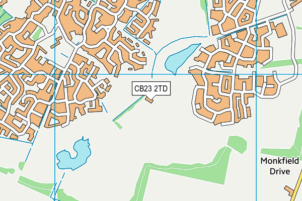 CB23 2TD map - OS VectorMap District (Ordnance Survey)