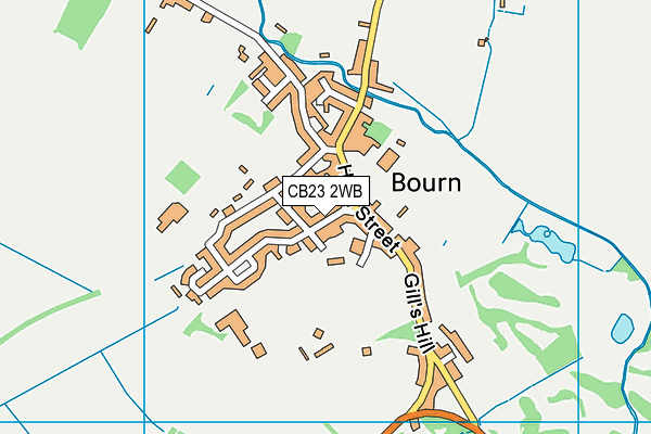 CB23 2WB map - OS VectorMap District (Ordnance Survey)