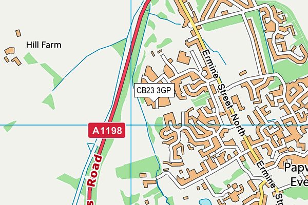 CB23 3GP map - OS VectorMap District (Ordnance Survey)