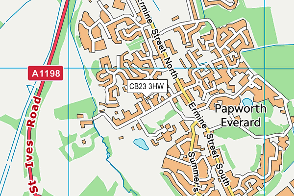 CB23 3HW map - OS VectorMap District (Ordnance Survey)