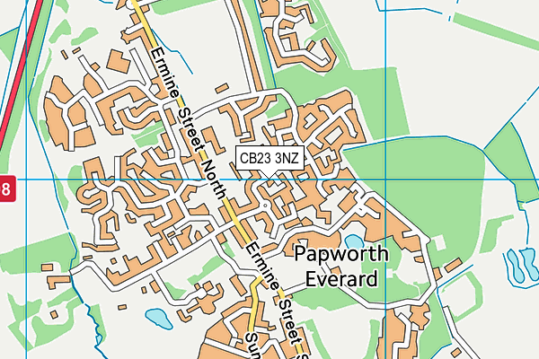 CB23 3NZ map - OS VectorMap District (Ordnance Survey)