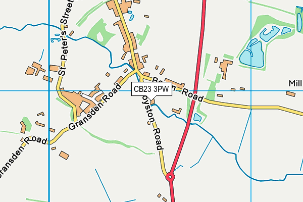 CB23 3PW map - OS VectorMap District (Ordnance Survey)