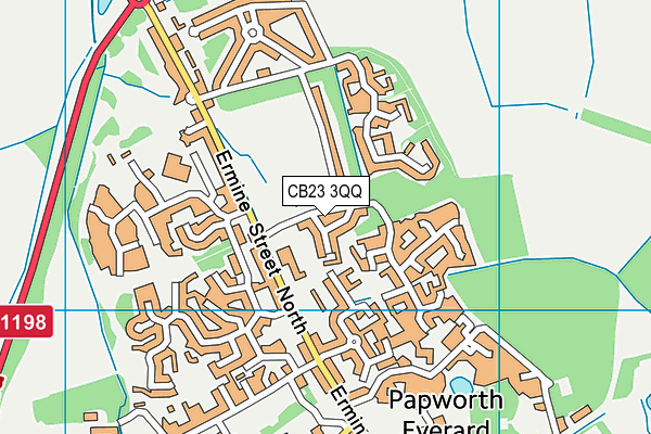 CB23 3QQ map - OS VectorMap District (Ordnance Survey)