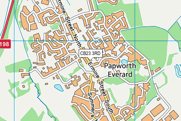 Papworth Hall School map (CB23 3RD) - OS VectorMap District (Ordnance Survey)