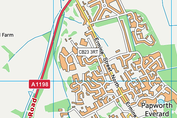 CB23 3RT map - OS VectorMap District (Ordnance Survey)