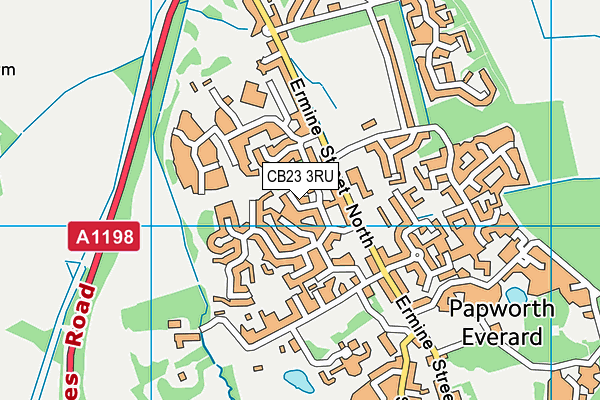 CB23 3RU map - OS VectorMap District (Ordnance Survey)