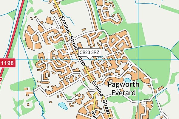 CB23 3RZ map - OS VectorMap District (Ordnance Survey)