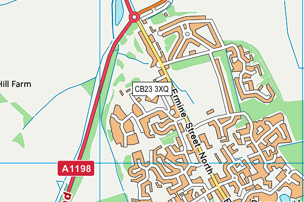 CB23 3XQ map - OS VectorMap District (Ordnance Survey)