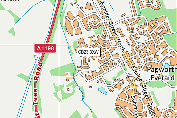 CB23 3XW map - OS VectorMap District (Ordnance Survey)