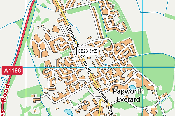 CB23 3YZ map - OS VectorMap District (Ordnance Survey)