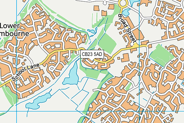 CB23 5AD map - OS VectorMap District (Ordnance Survey)