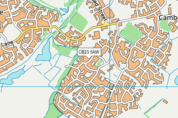 CB23 5AW map - OS VectorMap District (Ordnance Survey)