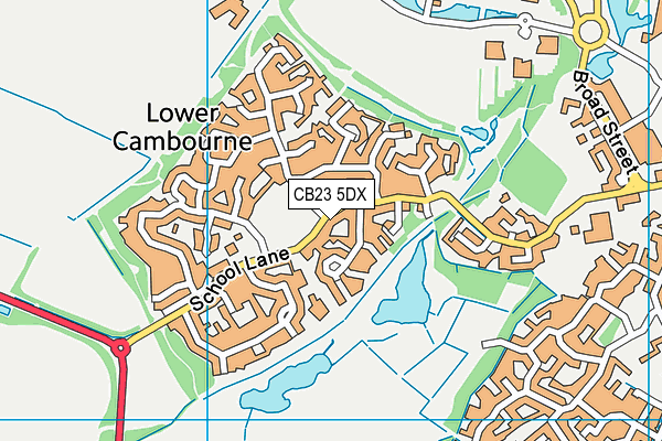 CB23 5DX map - OS VectorMap District (Ordnance Survey)