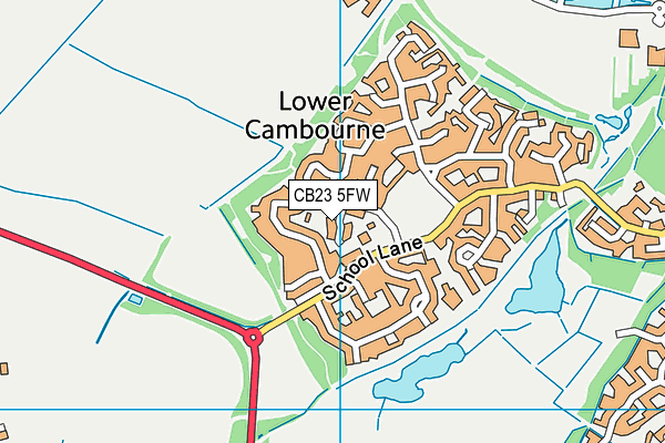 CB23 5FW map - OS VectorMap District (Ordnance Survey)