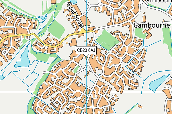 CB23 6AJ map - OS VectorMap District (Ordnance Survey)