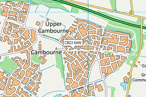 CB23 6AW map - OS VectorMap District (Ordnance Survey)