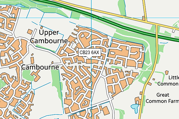 CB23 6AX map - OS VectorMap District (Ordnance Survey)