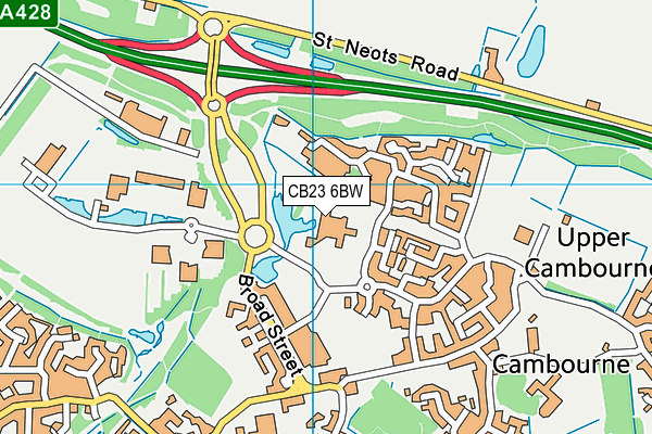 The Cambridge Belfry map (CB23 6BW) - OS VectorMap District (Ordnance Survey)