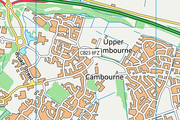 CB23 6FZ map - OS VectorMap District (Ordnance Survey)