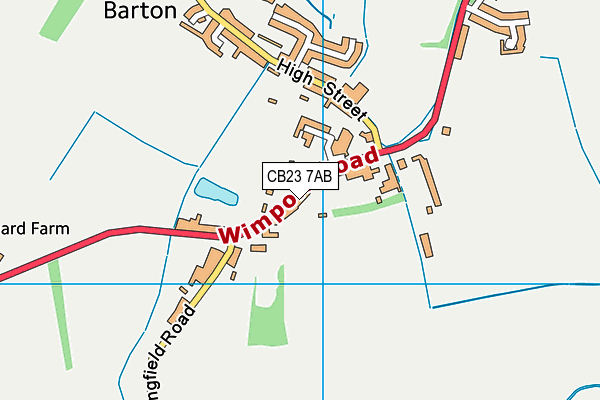 CB23 7AB map - OS VectorMap District (Ordnance Survey)