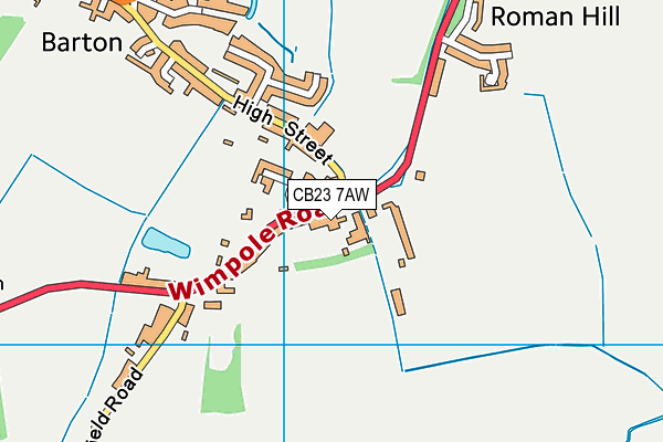 CB23 7AW map - OS VectorMap District (Ordnance Survey)