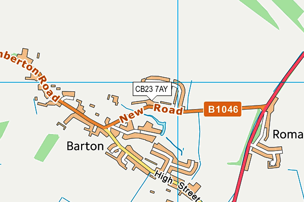 CB23 7AY map - OS VectorMap District (Ordnance Survey)