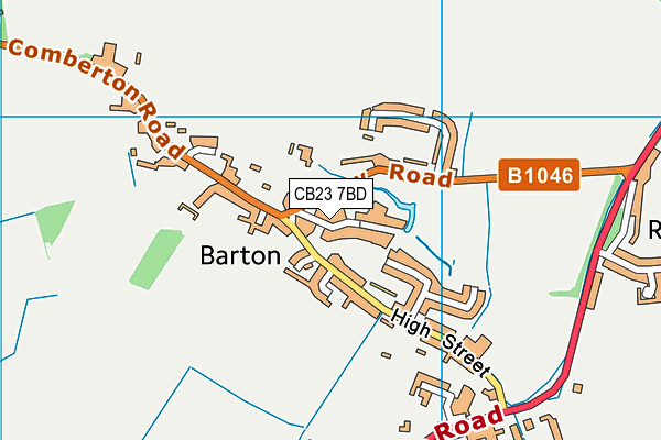 Barton CofE VA Primary School map (CB23 7BD) - OS VectorMap District (Ordnance Survey)