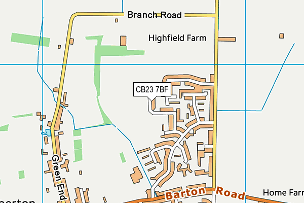 CB23 7BF map - OS VectorMap District (Ordnance Survey)