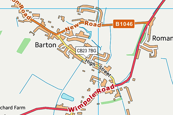 Barton Recreation Ground map (CB23 7BG) - OS VectorMap District (Ordnance Survey)