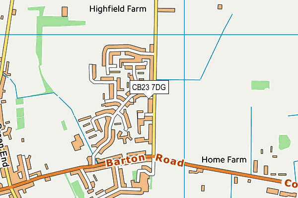 CB23 7DG map - OS VectorMap District (Ordnance Survey)