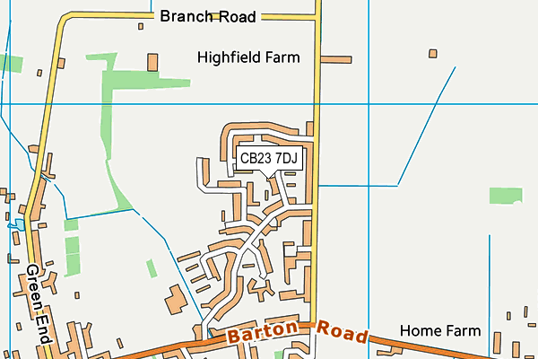 CB23 7DJ map - OS VectorMap District (Ordnance Survey)