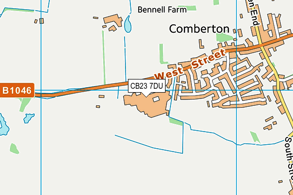 Comberton Village College map (CB23 7DU) - OS VectorMap District (Ordnance Survey)