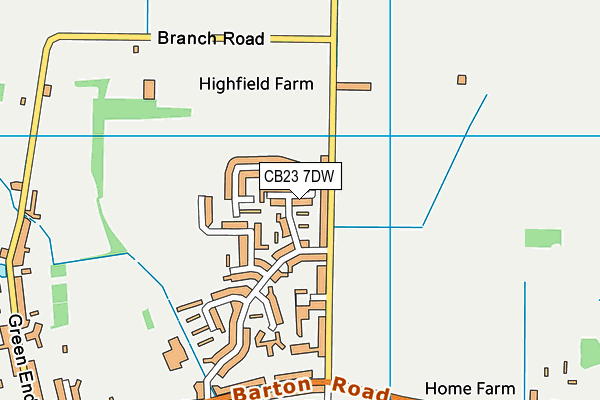 CB23 7DW map - OS VectorMap District (Ordnance Survey)