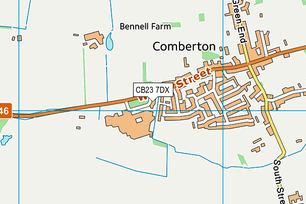 CB23 7DX map - OS VectorMap District (Ordnance Survey)