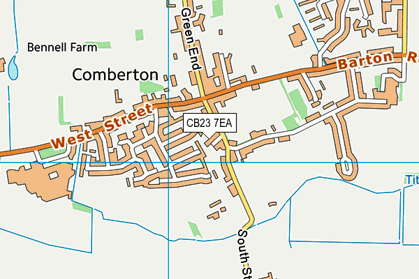 CB23 7EA map - OS VectorMap District (Ordnance Survey)