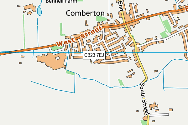 CB23 7EJ map - OS VectorMap District (Ordnance Survey)
