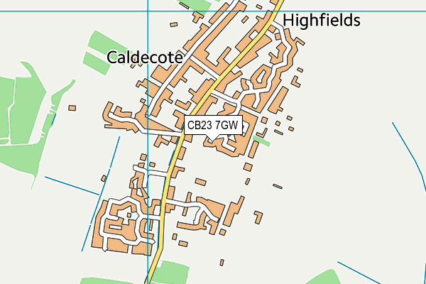 CB23 7GW map - OS VectorMap District (Ordnance Survey)