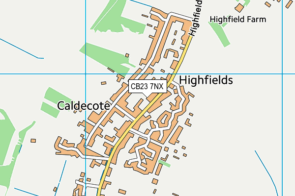 Caldecote Primary School map (CB23 7NX) - OS VectorMap District (Ordnance Survey)