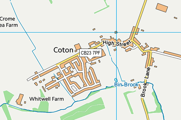 CB23 7PF map - OS VectorMap District (Ordnance Survey)