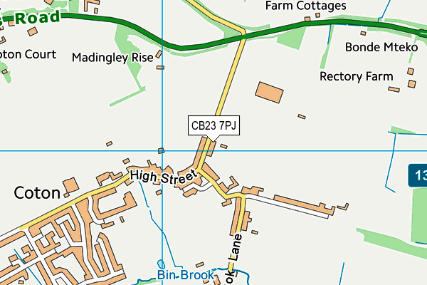 CB23 7PJ map - OS VectorMap District (Ordnance Survey)
