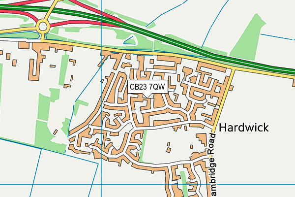 CB23 7QW map - OS VectorMap District (Ordnance Survey)