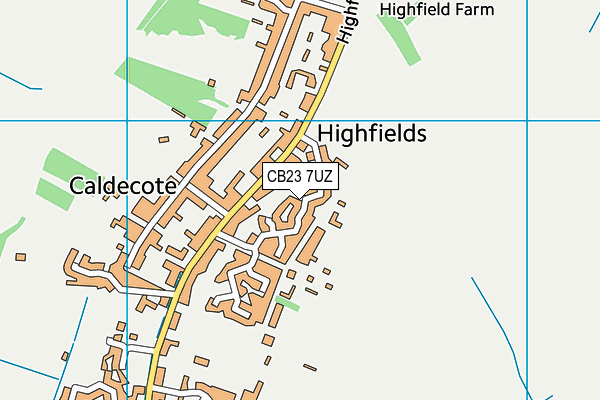 CB23 7UZ map - OS VectorMap District (Ordnance Survey)