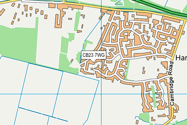 CB23 7WG map - OS VectorMap District (Ordnance Survey)