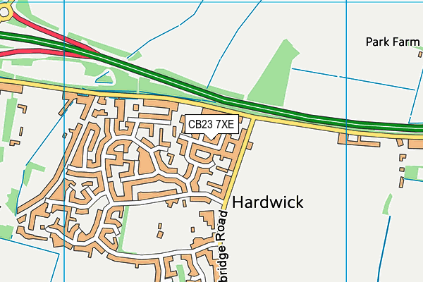 CB23 7XE map - OS VectorMap District (Ordnance Survey)