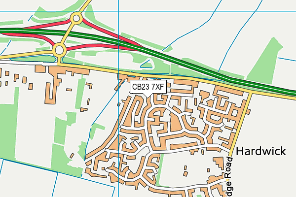 CB23 7XF map - OS VectorMap District (Ordnance Survey)