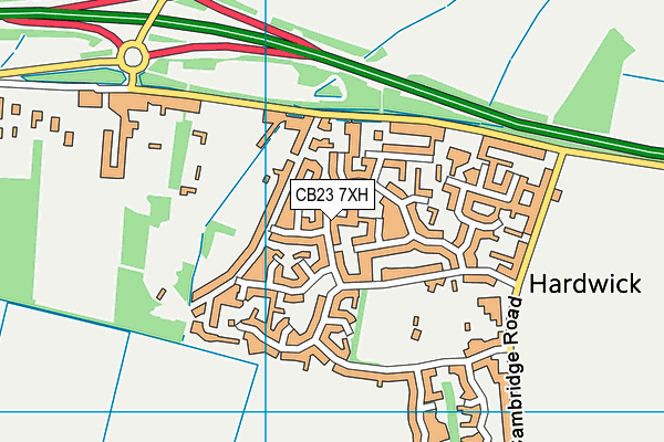 CB23 7XH map - OS VectorMap District (Ordnance Survey)