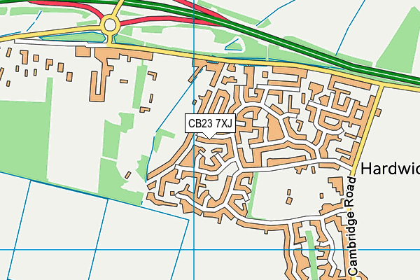 CB23 7XJ map - OS VectorMap District (Ordnance Survey)