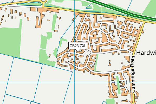 CB23 7XL map - OS VectorMap District (Ordnance Survey)